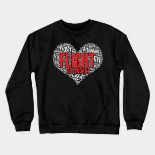 Flight Attendant Heart Shape Word Cloud Design graphic Crewneck Sweatshirt